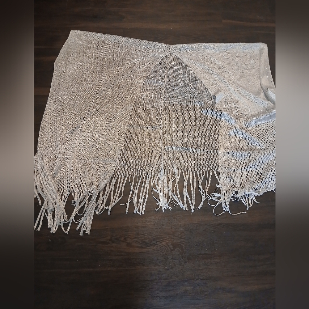 Chic Cream Fringe Tunic Top